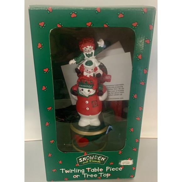 Vintage 9” Christmas Tree Topper Snowden & Friends Raggedy Anne & Andy - Picture 1 of 6